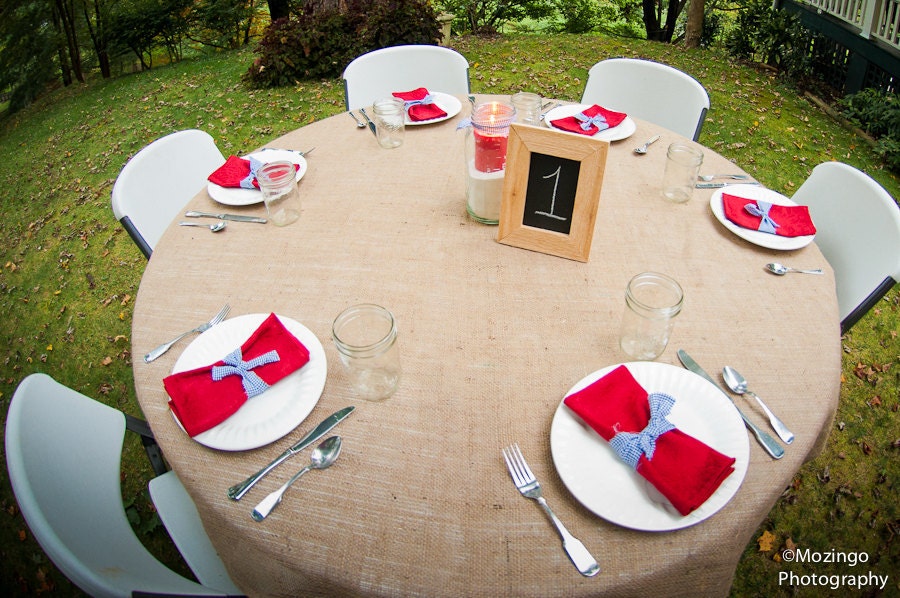 Burlap Wedding Rustic Table Topper Square