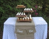 Rustic Wedding Cake Stand Mini Cupcake Stand Dessert Server Log Slice Natural 4 Tier