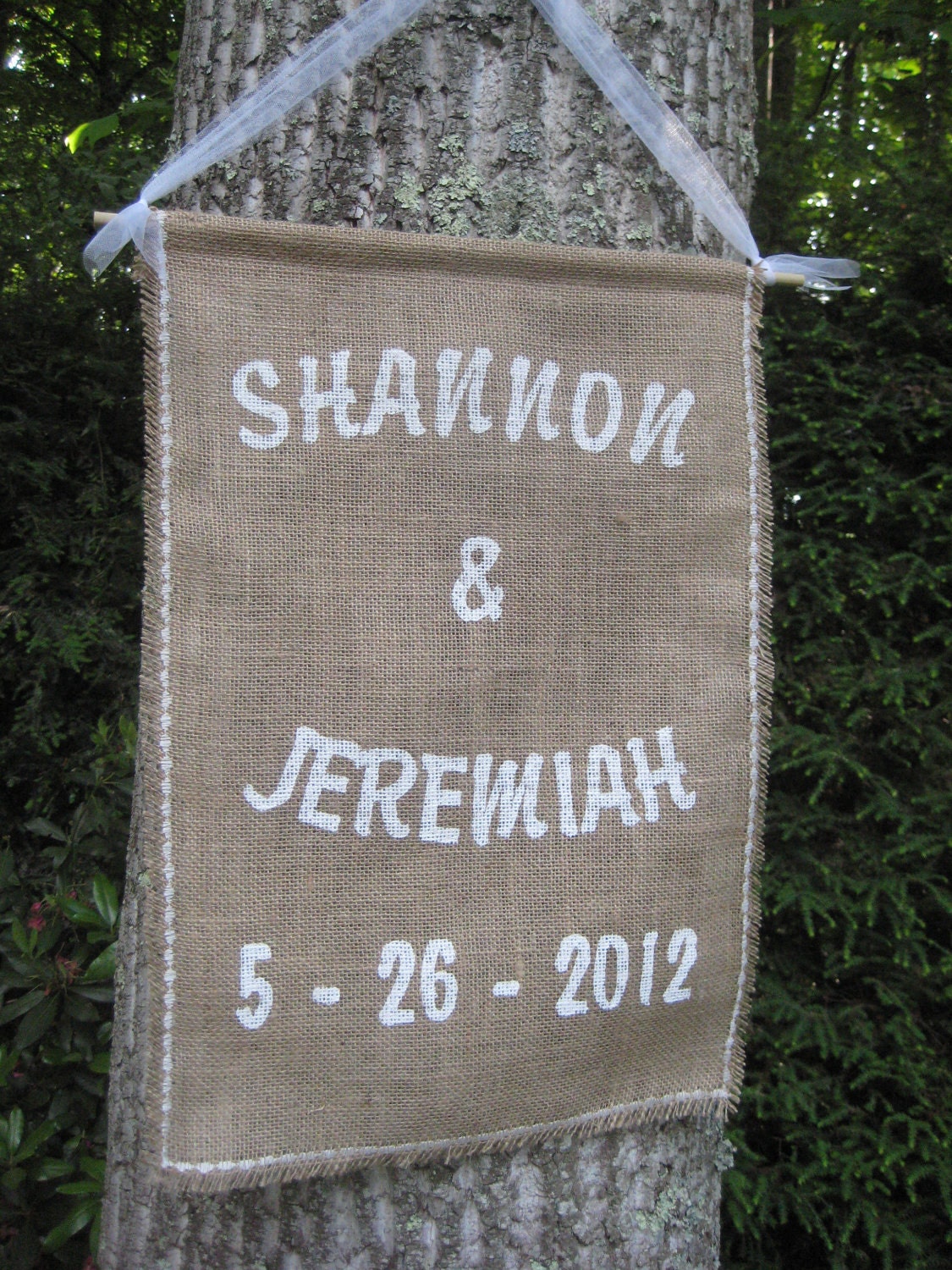 Burlap Banner Rustic Wedding Decor Personalized