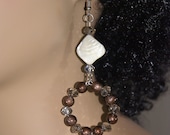 Beaded Dangle Earrings-Shell