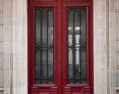 Paris Photo - The Red Door, Parisian Architecture, Fine Art Photograph, Urban Home Decor, Wall Art