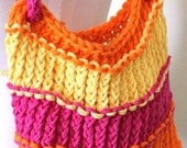 Knitted Bag - Bright Loom Knit Cotton Tote Bag