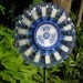 Outdoor GARDEN decor and YARD sun catcher made with recycled glassware