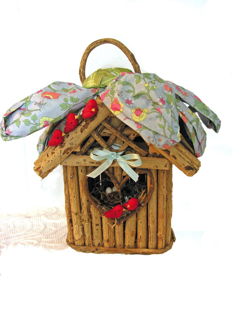 Twig Bird House Rustic Woodland Wedding Primitive Bird Nest Whimsical Valentines