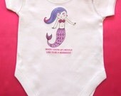 Mermaid Babygro or tshirt - Baby girl - child - Personalised babygro or tshirt