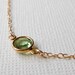 Peridot Green Crystal Gold Necklace, Tiny Solitaire - Leo, August Birthstone - Bridesmaids Set - Swarovski