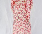 Vintage  Maxi Dress Flower Power Mod Retro Formal Empire Gown