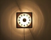 Wall Lamp, Upcycled Vintage Clock Face - Silver-Coated Bulb