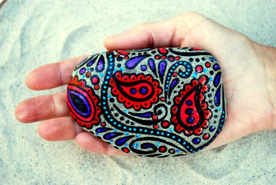 Bohemian Serenade /  Painted Stone / Sandi Pike Foundas