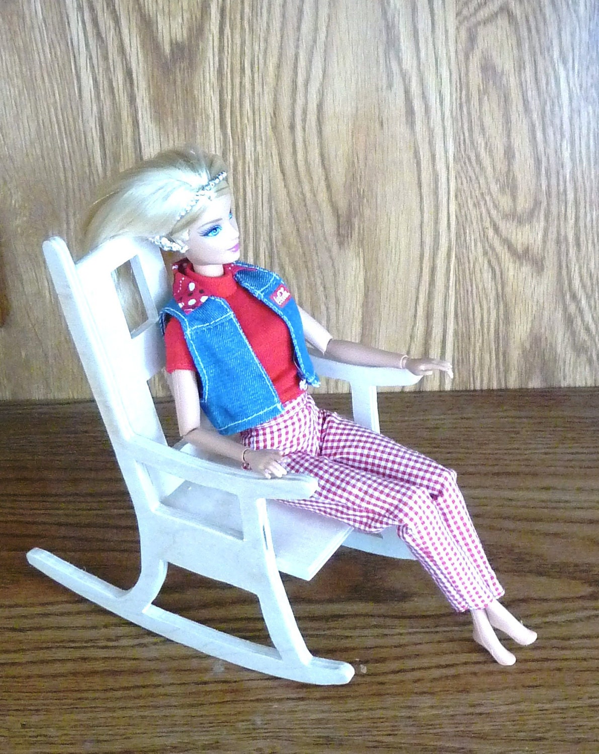 Doll rocking chair for Barbie Monster High and by EarleyBirdCrafts