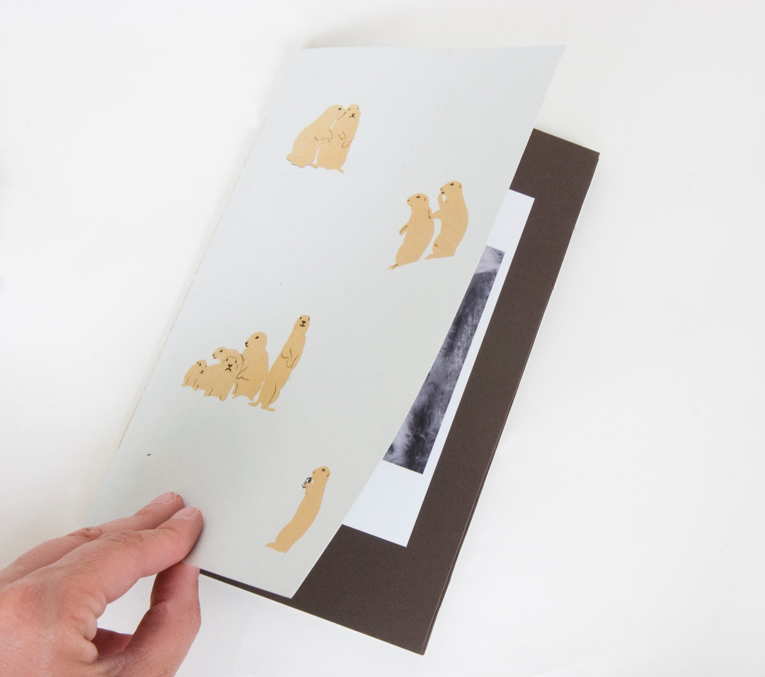 Photo Album 5.5x8.5 - handbound paper Book - Prairie Dogs with Cameras