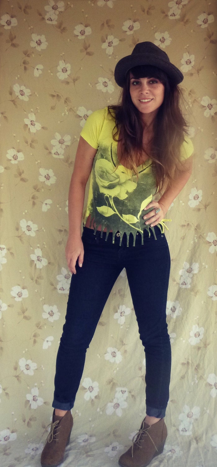 Yellow Rose Fringed Shirt