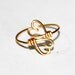Gold Wire Double Hearts Ring - Heart To Heart Ring Adjustable