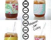 Reversible Ball Jar Cozy: Mason Jar Sleeve Little Mamas Pretties Heather Bailey, Amy Butler Fabrics
