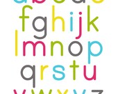 Nursery art, Alphabet poster, lower case print, Childrens Art Poster  11x14