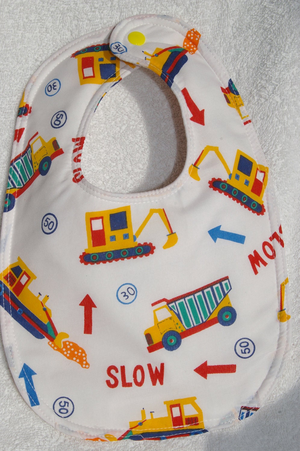 truck crane baby bib