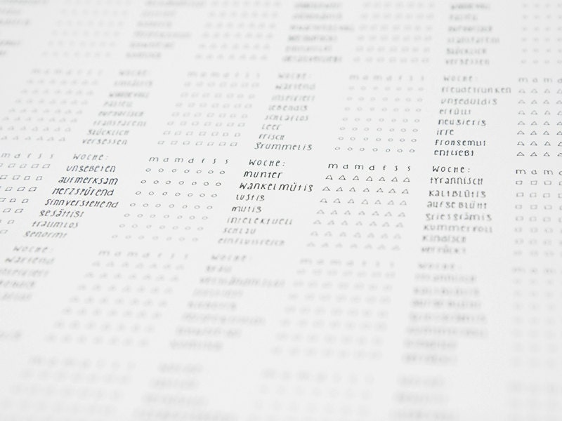 Poster calendar of mental state. Mood Diary. Cross your feelings, suitable for 2013.