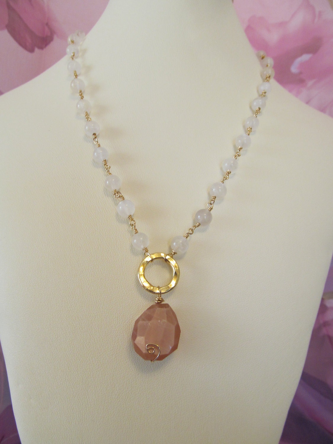 Luminous Moonstone Gold Fill Princess Necklace