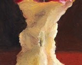 Giclee, Archival, Matted Print of an Original Oil Pastel Painting of an Apple Core