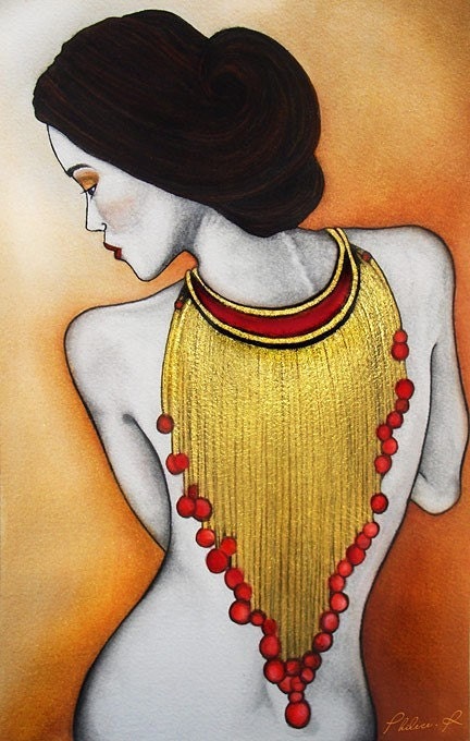Large Art Print -  Jeweled Embrace