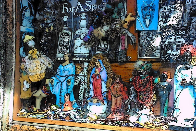 New Orleans Gothic Dark Art, Voodoo Offerings, 4x6 French Quarter Fine Art Print, Ready to Frame