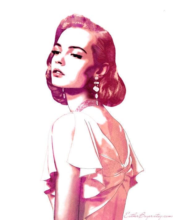Confection - Vintage Styled Watercolor & Ink Fashion Illustration Print