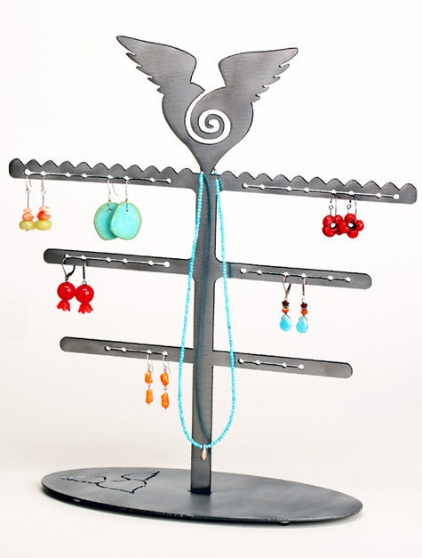 Heart with Wings Earring Tree and Jewelry Display