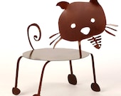 Somethings Fishy...with this Cat, Garden Metal Art Sculpture