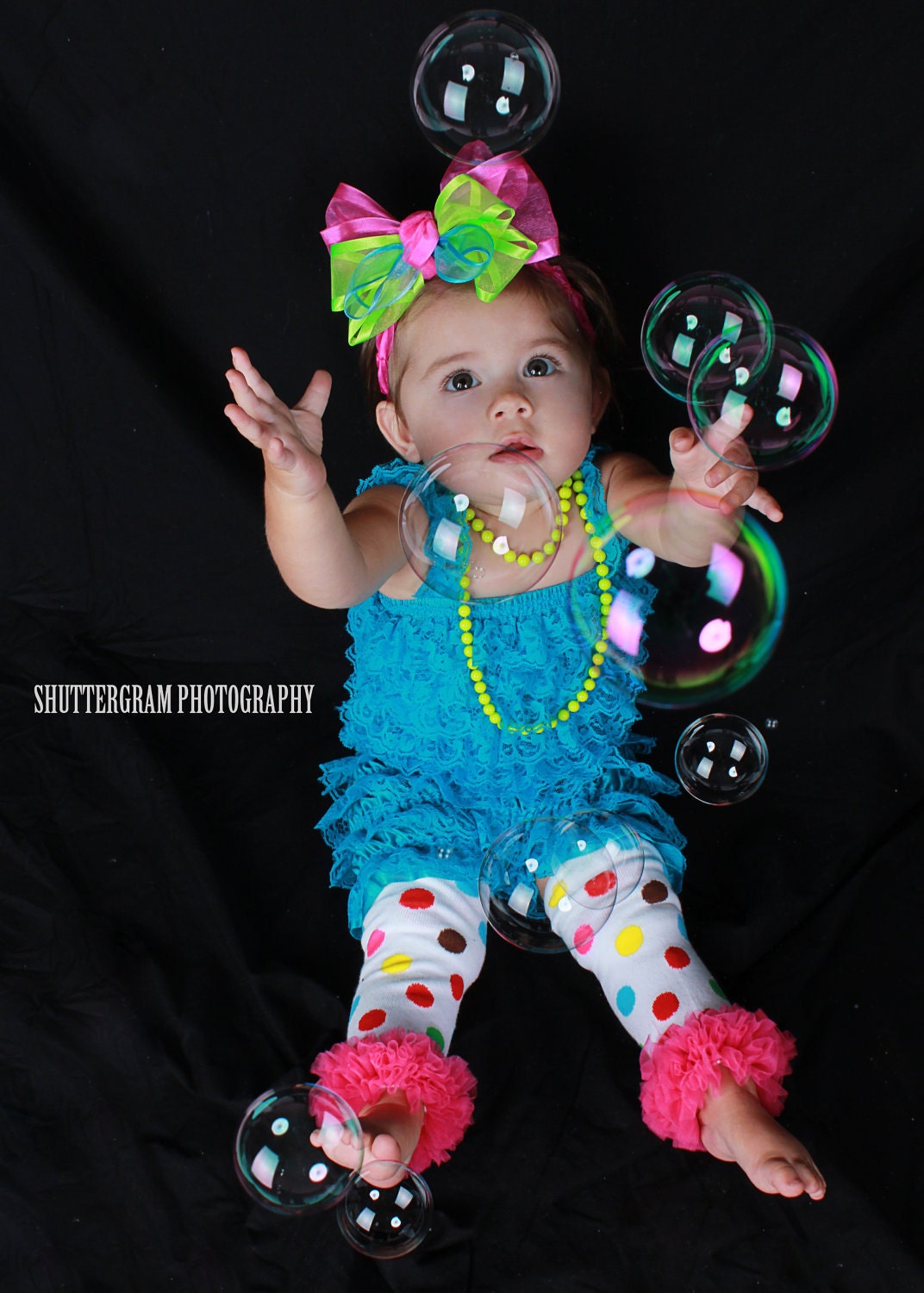Neon Pink , Neon Green and Neon Blue Bow/ Headband-Birthday- Pageant wear Neon Birthday