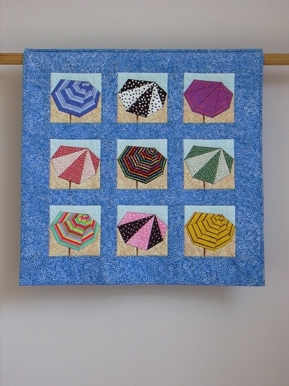 Beach Umbrellas 2 wall quilt