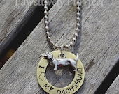 I Love My Dachshund Handstamped Necklace