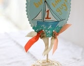 nautical little guy birthday cake topper