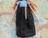 Ruth, ooak small art doll with red hair.