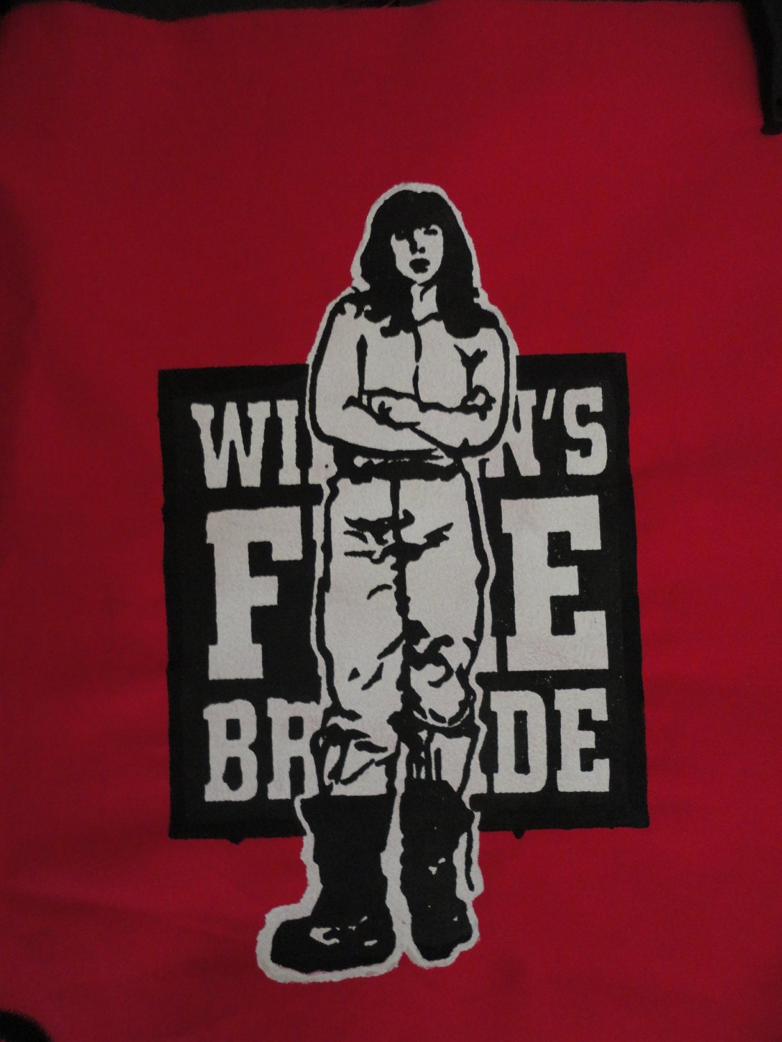 Wimmin's fire brigade, Direct  Action Radical feminist political Patch- two tone