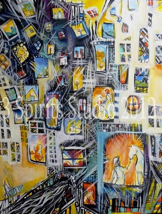 Original Abstract Painting - "Scribbling Through"