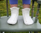 Vanilla Bean Socks - simple vintage spiral lace cotton children's baby socks Knitting Pattern PDF - ChelseaAnneDesign