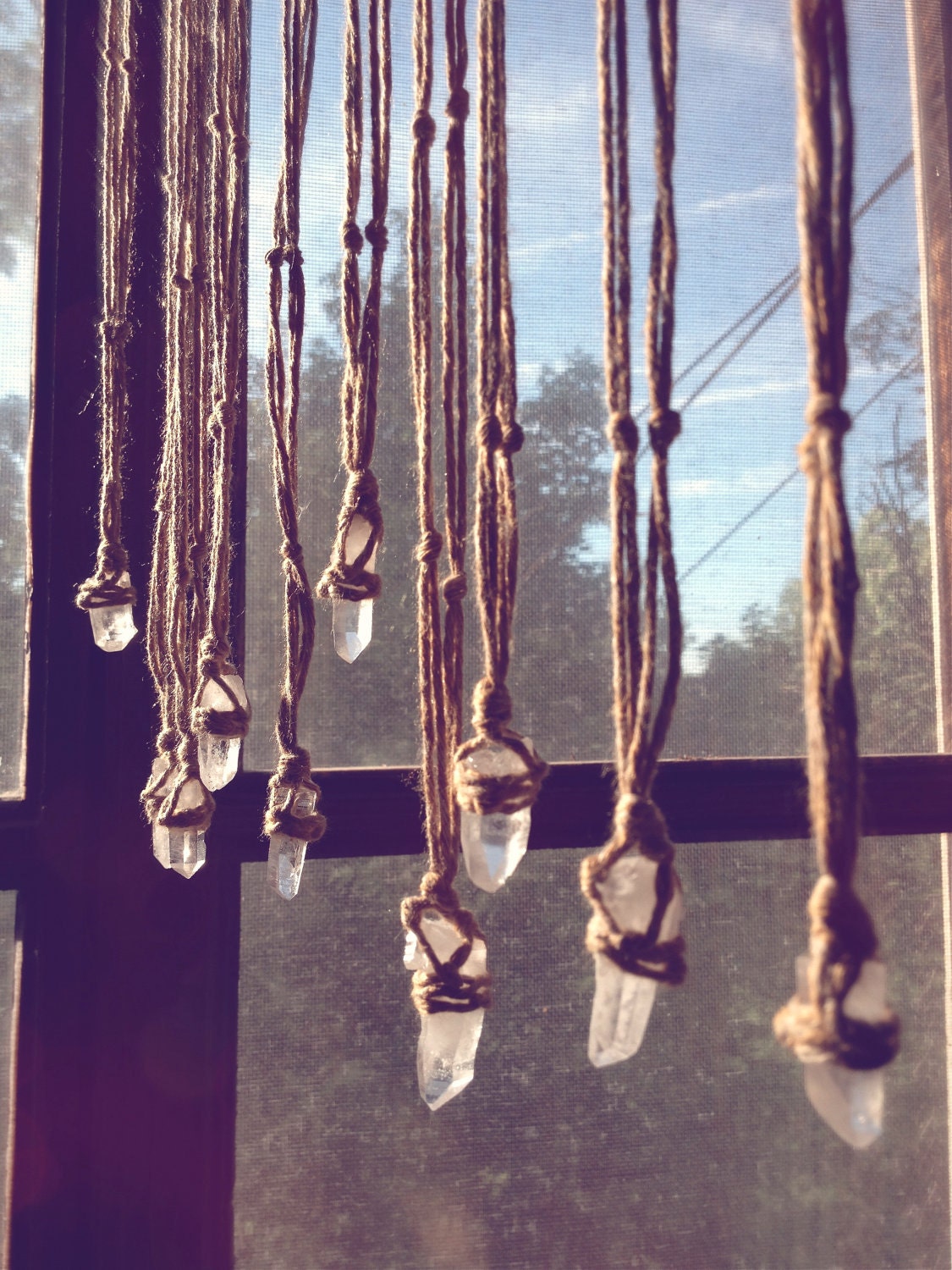 raw quartz point necklace. warrior of light talisman. 'in stock/ ready to ship'