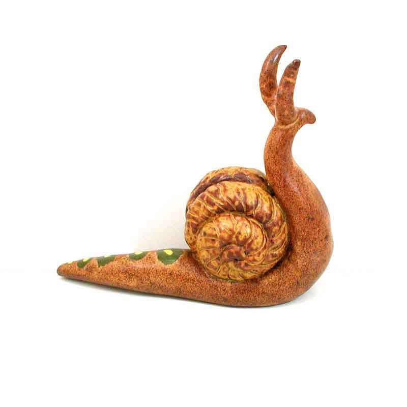 Stoneware Snail Garden Sculpture - Ceramic Home Decor - Handmade Pottery