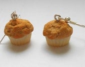 Vanilla cupcakes muffins earrings  - handmade miniature polymer clay food jewelry