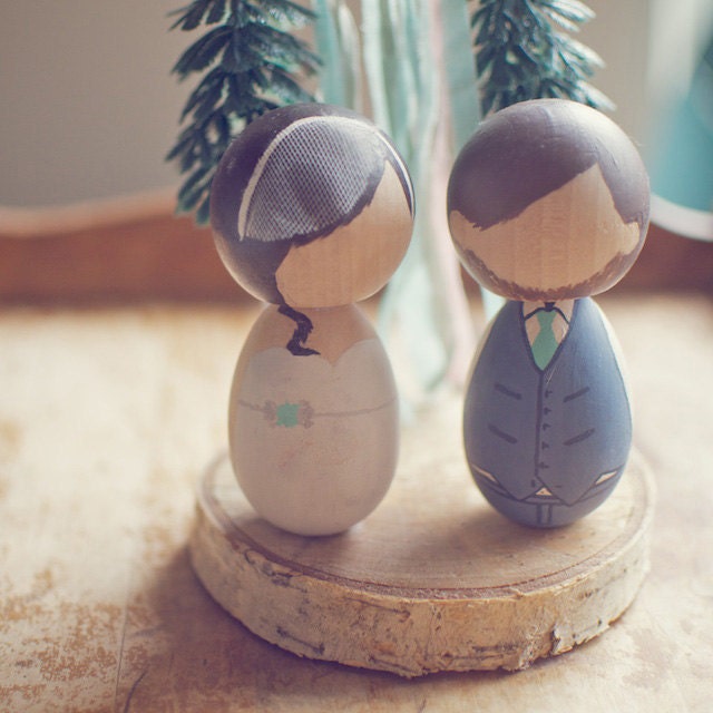 2 Custom Wooden Dolls Wedding Cake Topper or Anniversary Gift