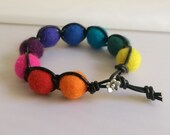 Bracelet Rainbow Handmade Christmas Gift Autumn Winter Jewelry,  ECO friendly, Colorful Felts, Birthday