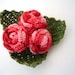 Crochet Brooch - Cotton Corsage Brooch Nostalgic Red Roses