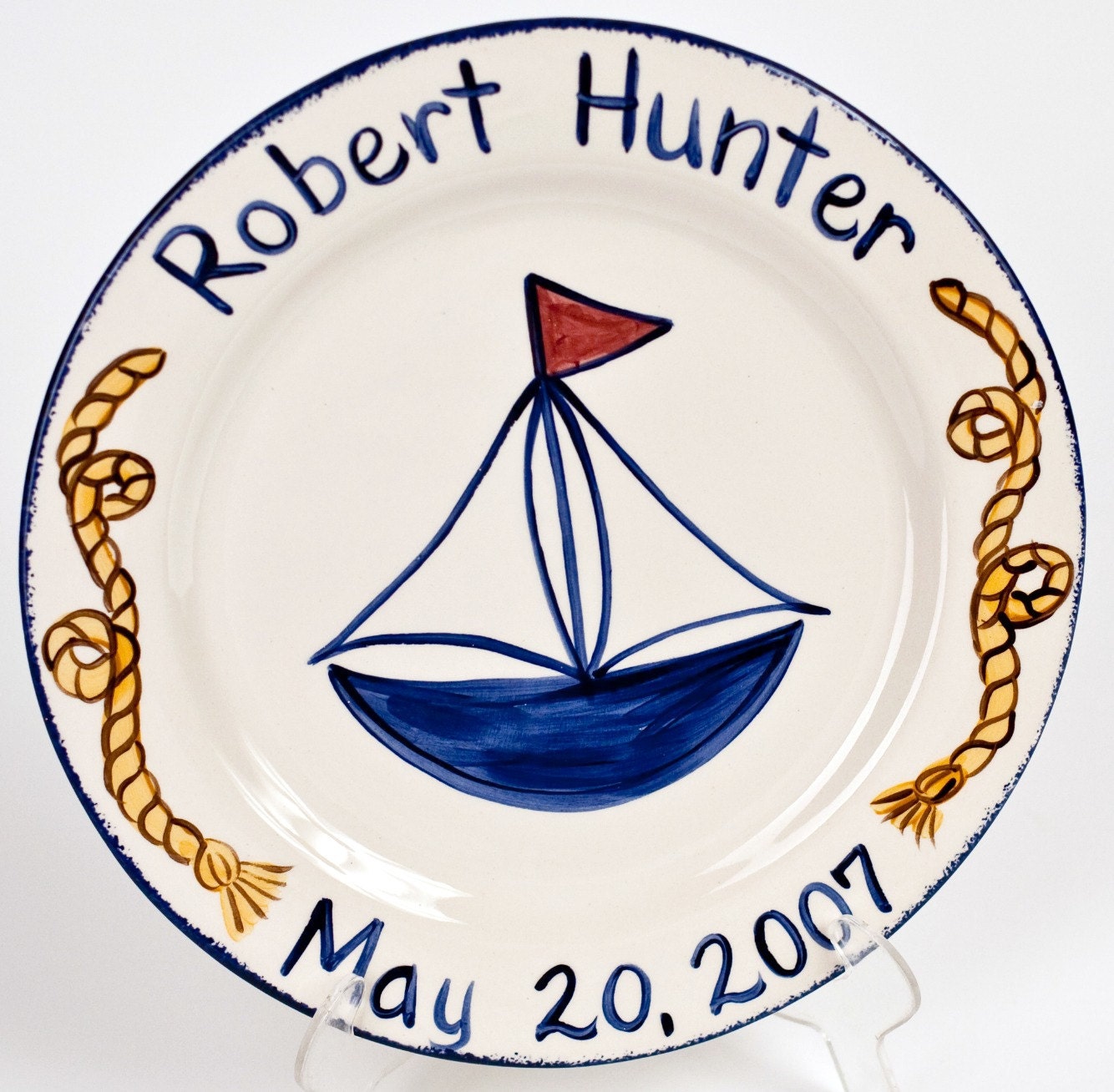 Custom Personalized Sailboat birth plate