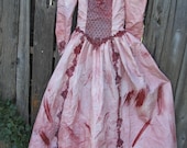 Hand Dyed Gothic Corpse Bride Costume Party Day of the Dead Wedding Gown