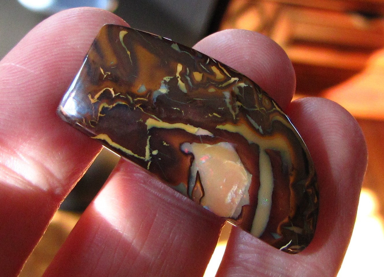 ON SALE code KOROIT   37ct Koroit Boulder Opal cabochon