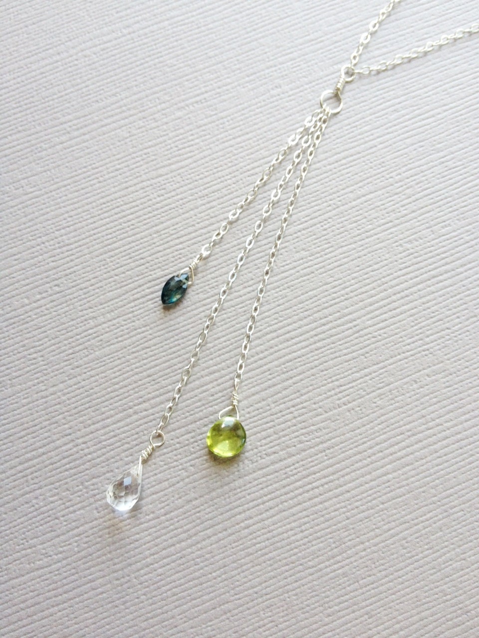 Family/Mother's Necklace, Personalized Necklace, Birthstone Necklace, Sterling Silver, Unique Mother's Jewelry, Mother of Three