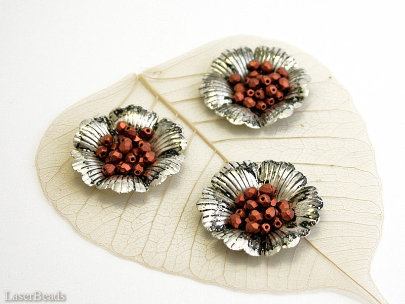 Copper Czech Fire Polished Beads 4mm (50) Opaque Round Glass Small Polish Faceted Dark Frosted Matte Metallic Rust Brown