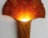 Hand carved electrical lamp,TO BE ORDERED, wood carving, wood art, wall hanging, night light, hand made lamp, valentine gift