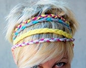 CUSTOM ORDER  Set of 4 hairband of braided cotton jersey Choose your colors