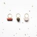 Chunky Stacked Bauble Rings / forged brass stacking rings - red porcelain, vintage olive green bead, rose quartz - statement cocktail rings